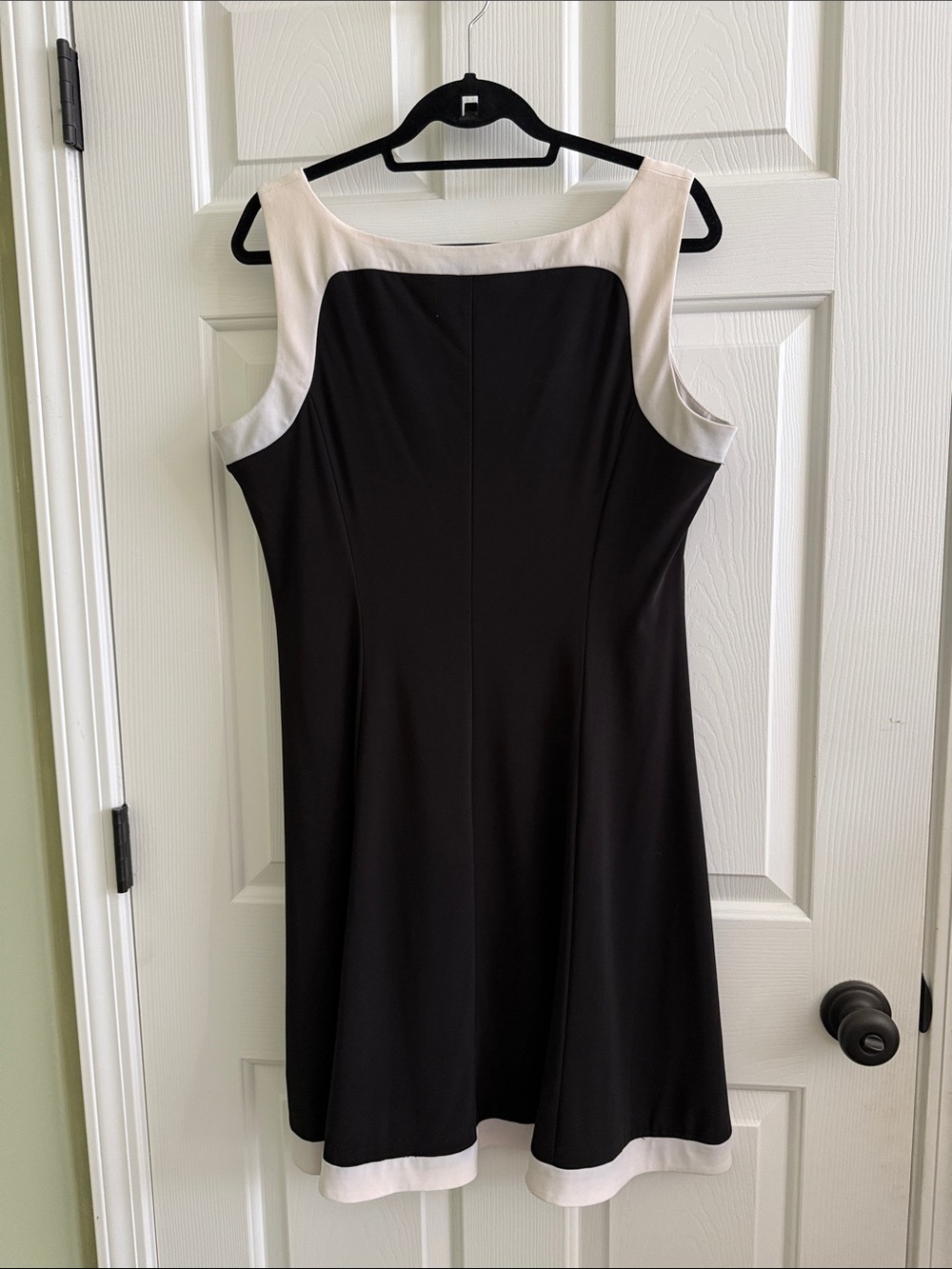 Chaps Black Dress with White Accents